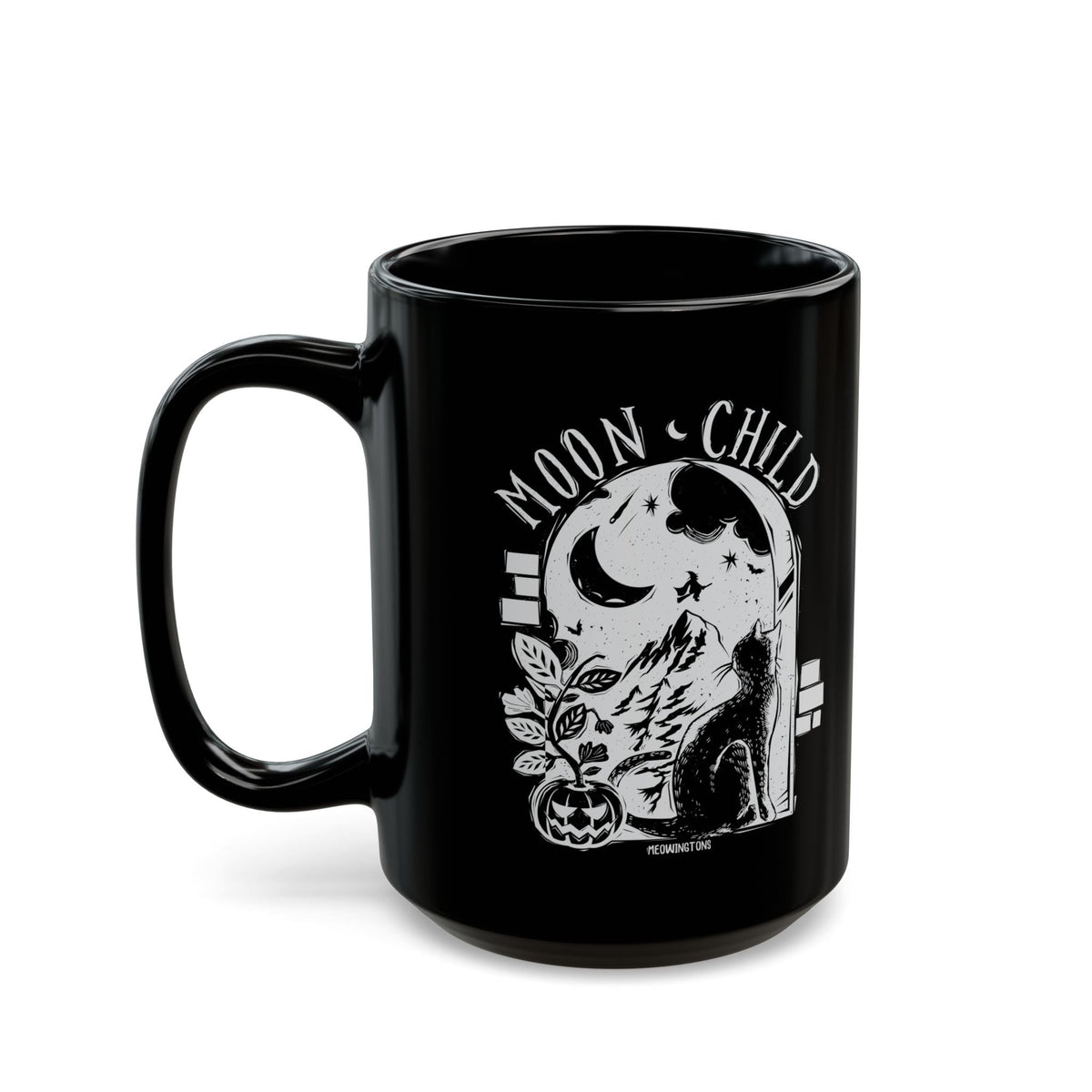 Moon Child Black Cat Mug