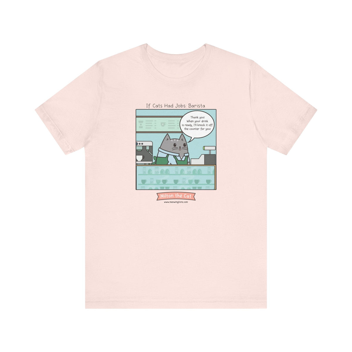 Barista Cat Comic T-Shirt
