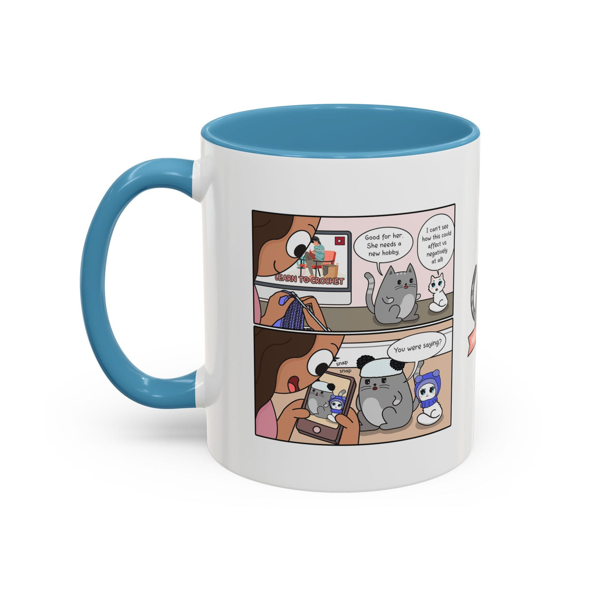 Cat Crochet Comic Coffee Mug
