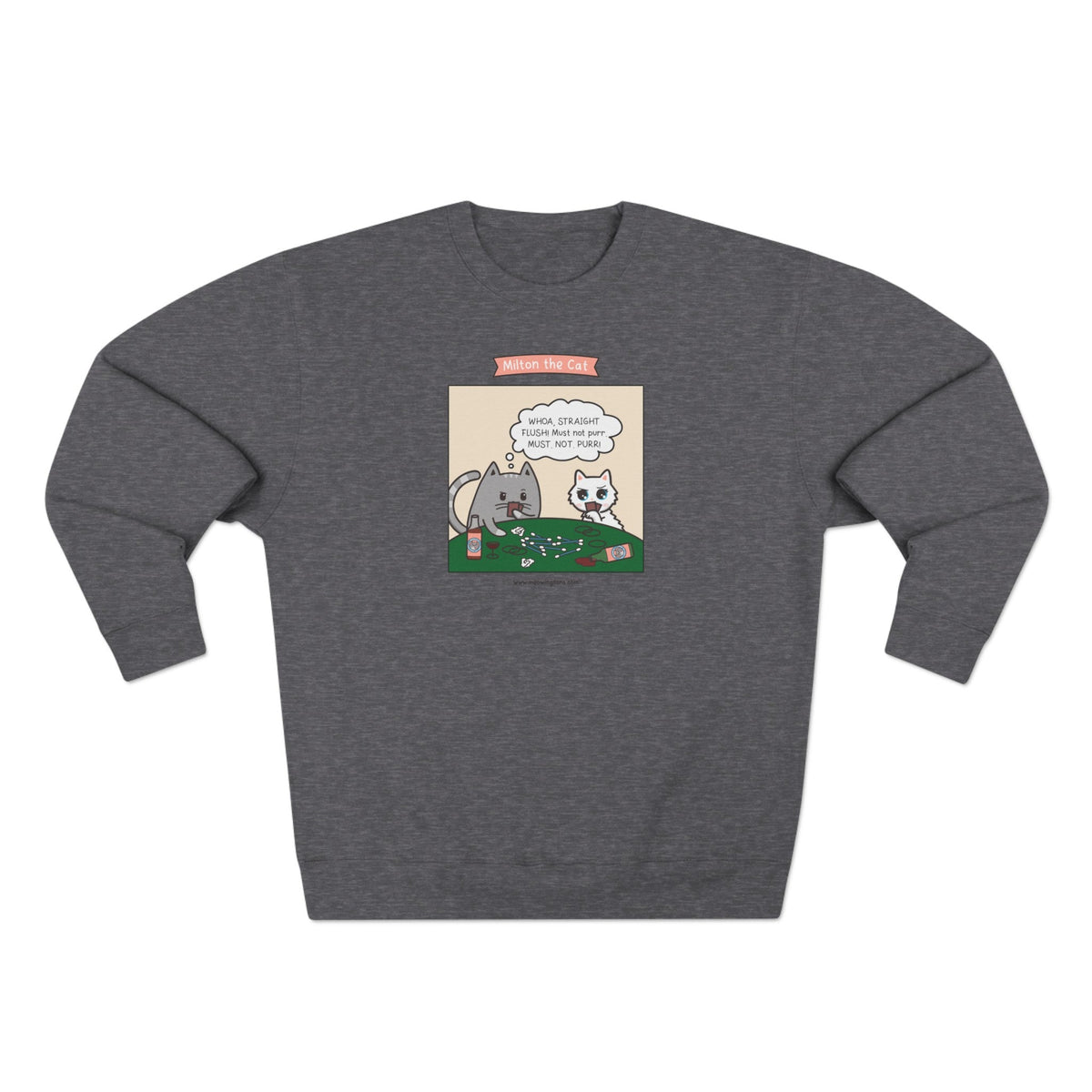 Cat Poker Comic Crewneck Sweatshirt