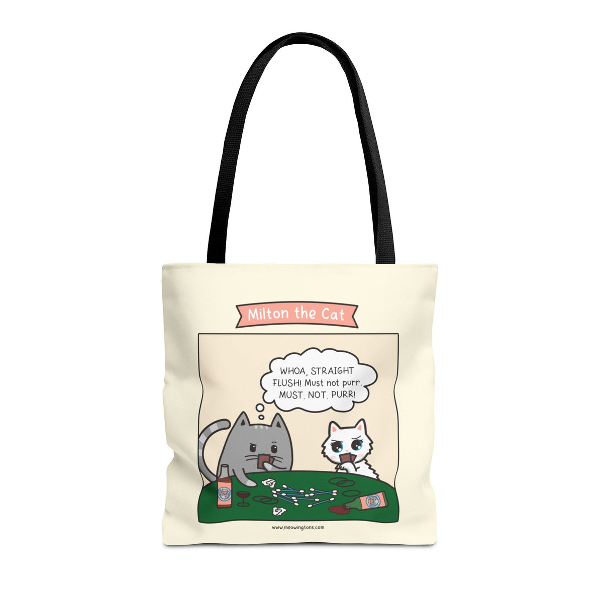 Cat Poker Comic Tote Bag