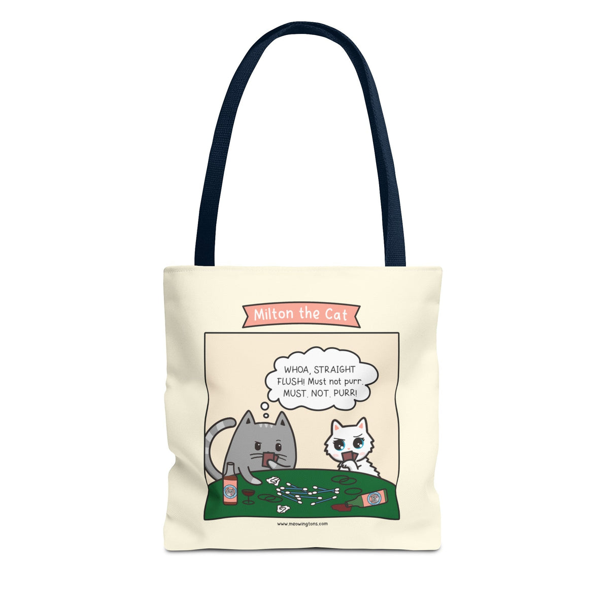 Cat Poker Comic Tote Bag