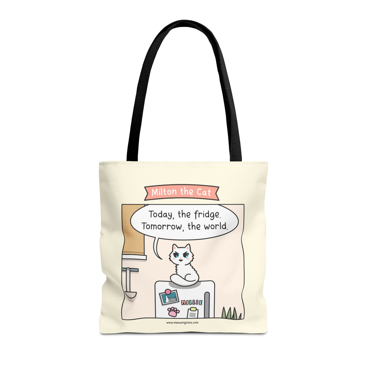 World Domination Cat Comic Tote Bag