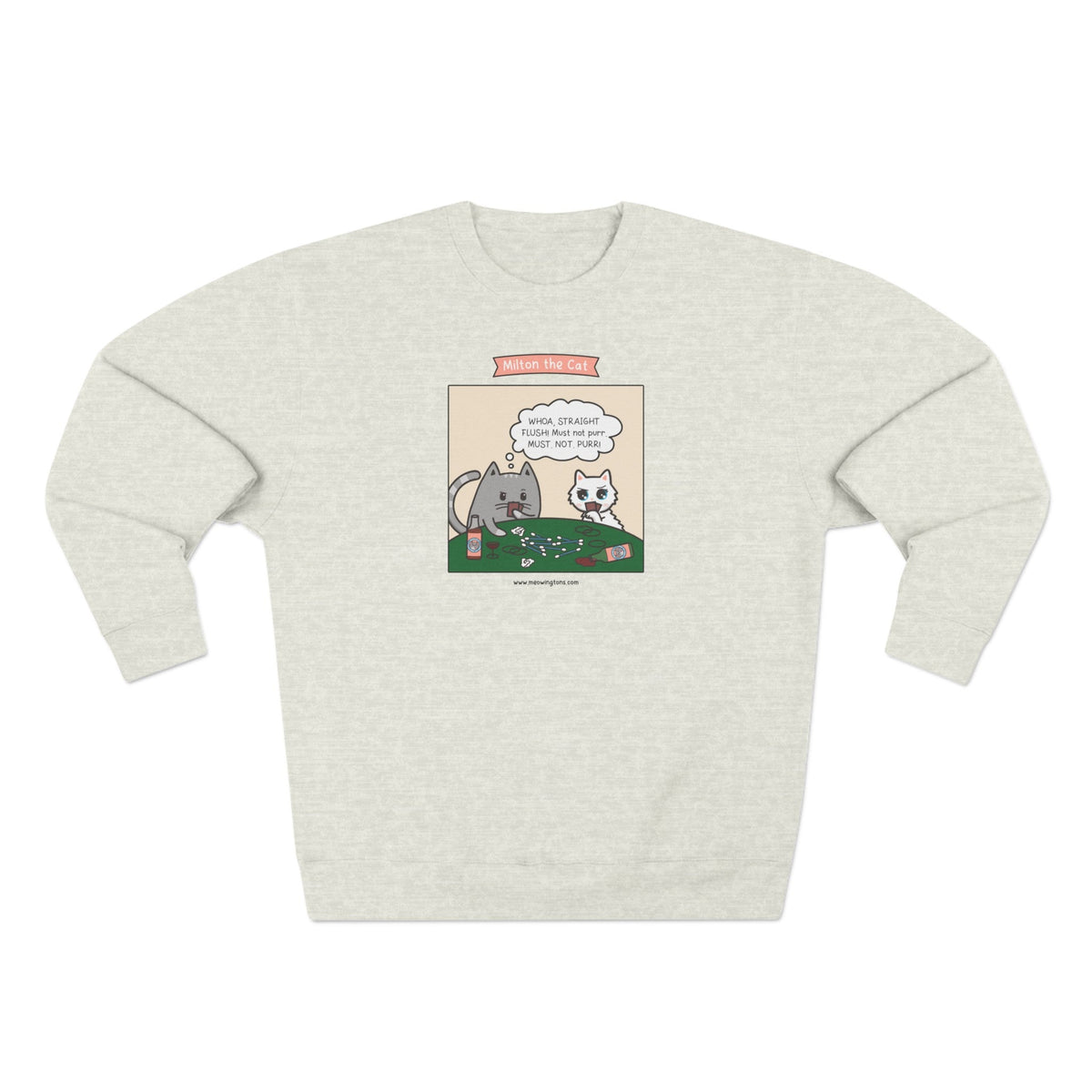 Cat Poker Comic Crewneck Sweatshirt