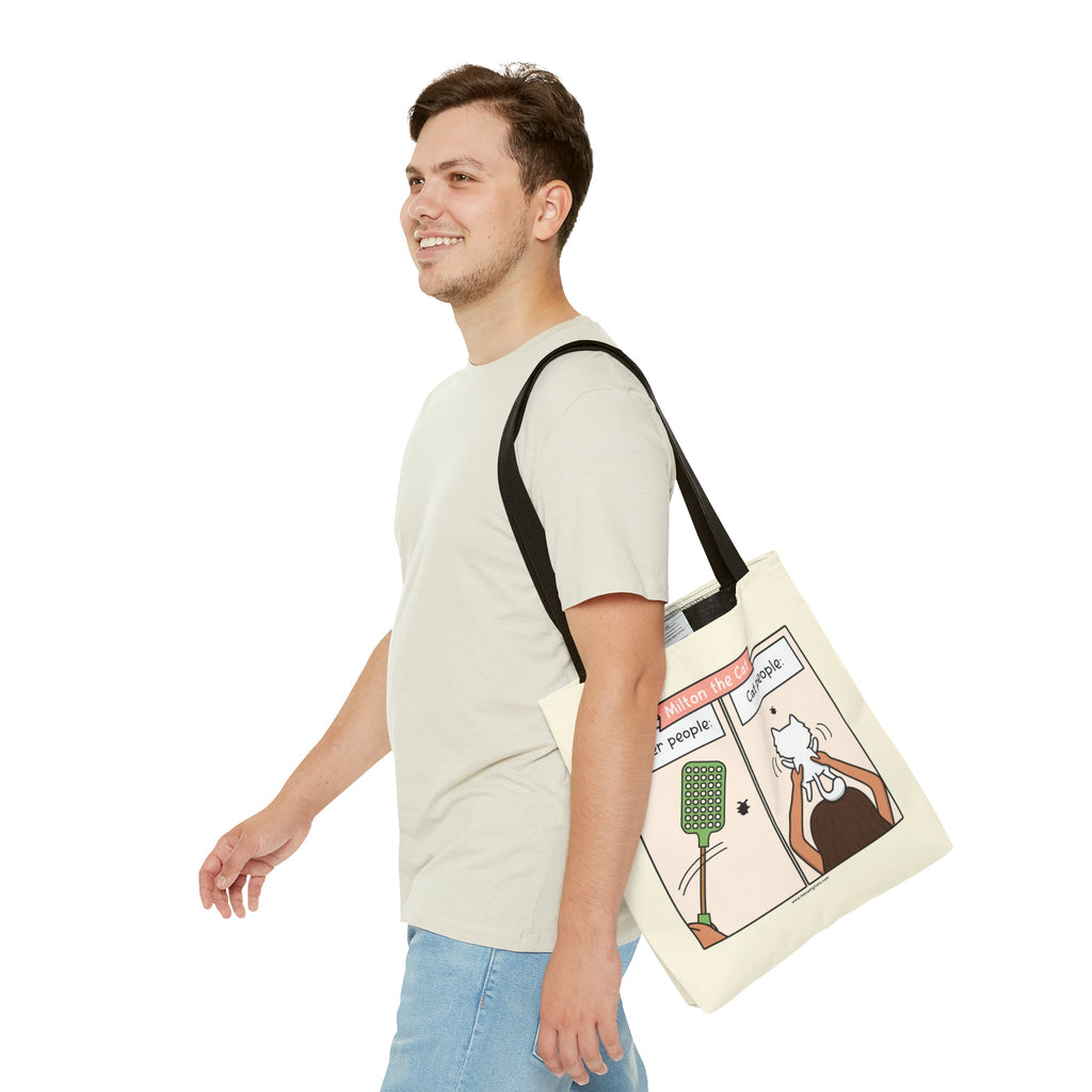 Other People vs Cat People Comic Tote Bag