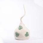Monstera Leaf Wool Cat Cave