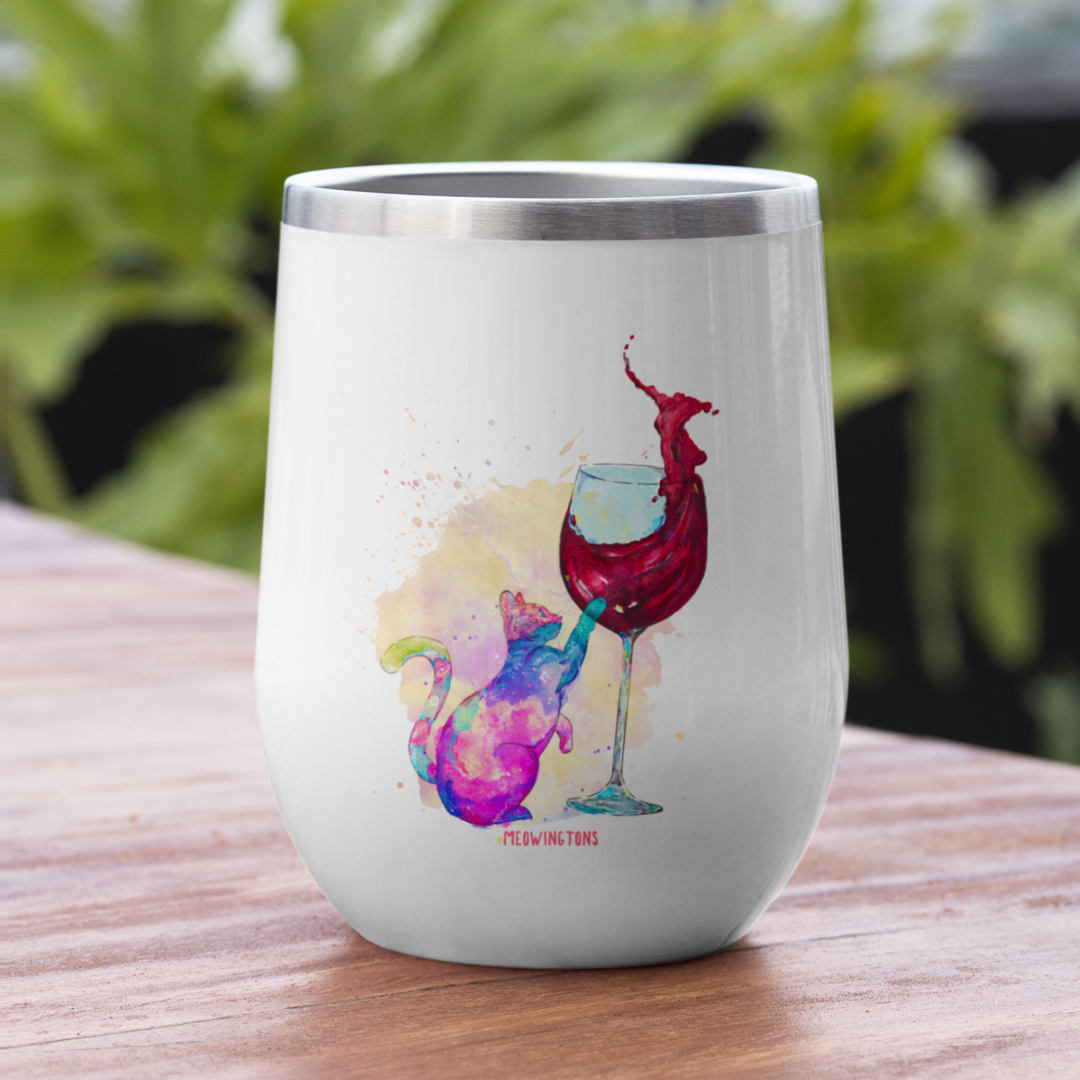 Feline Tipsy Cat Wine Tumbler