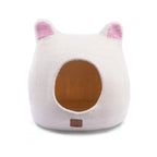 Accented Ears Wool Cat Cave
