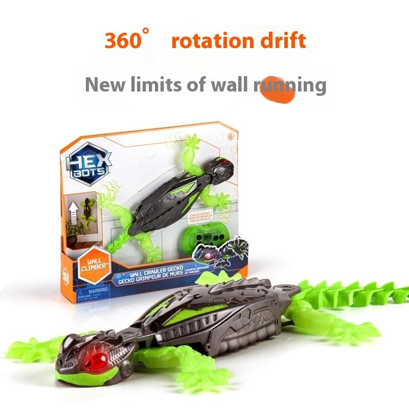 Wall Crawler Gecko, Rechargeable Remote Control Robot Kids Toys, Climbs up Walls