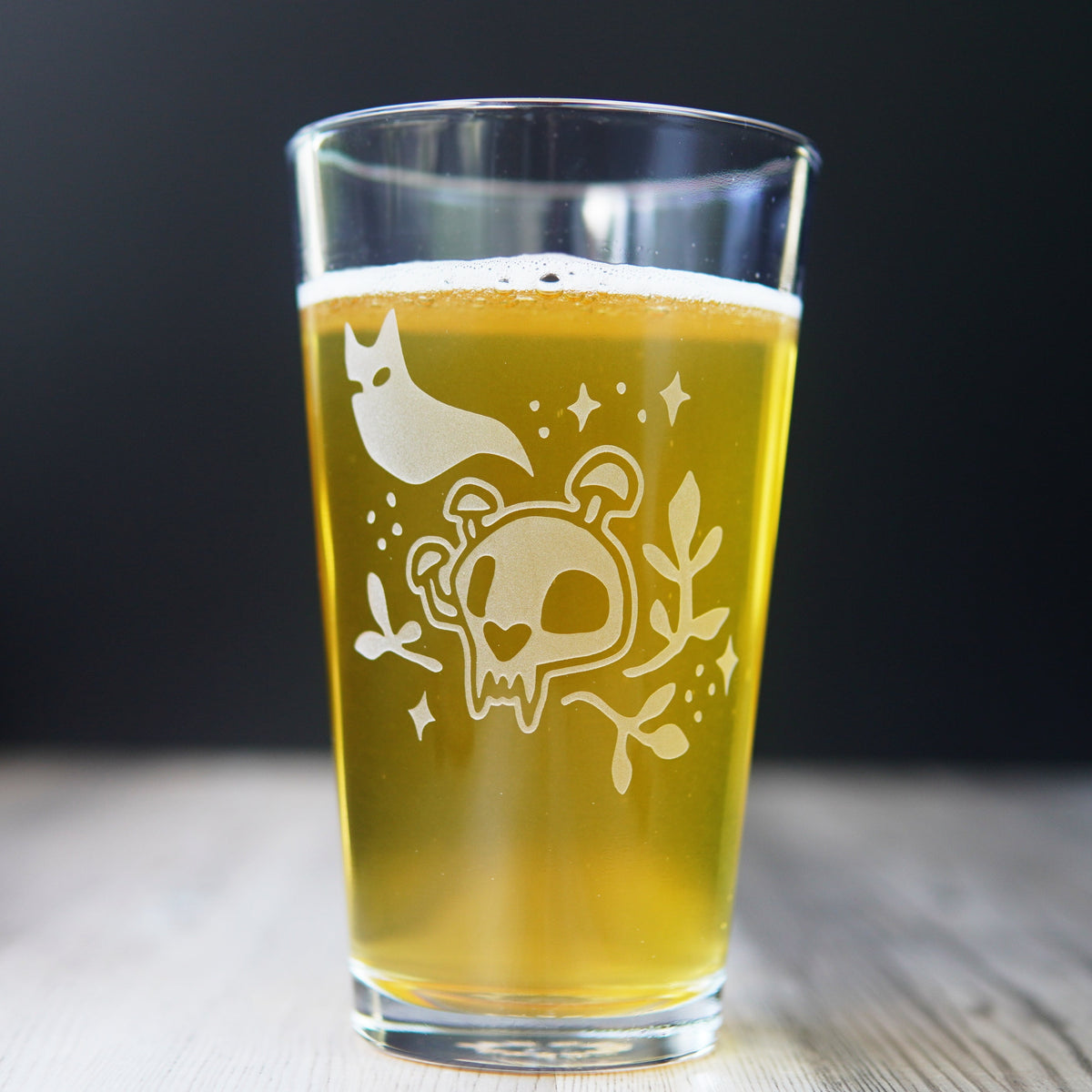 Haunted Skull Pint Glass