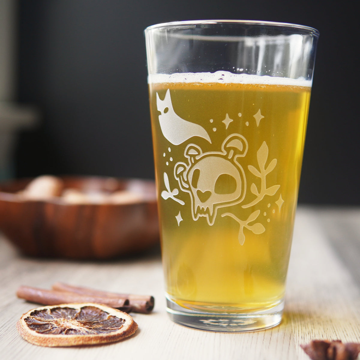 Haunted Skull Pint Glass