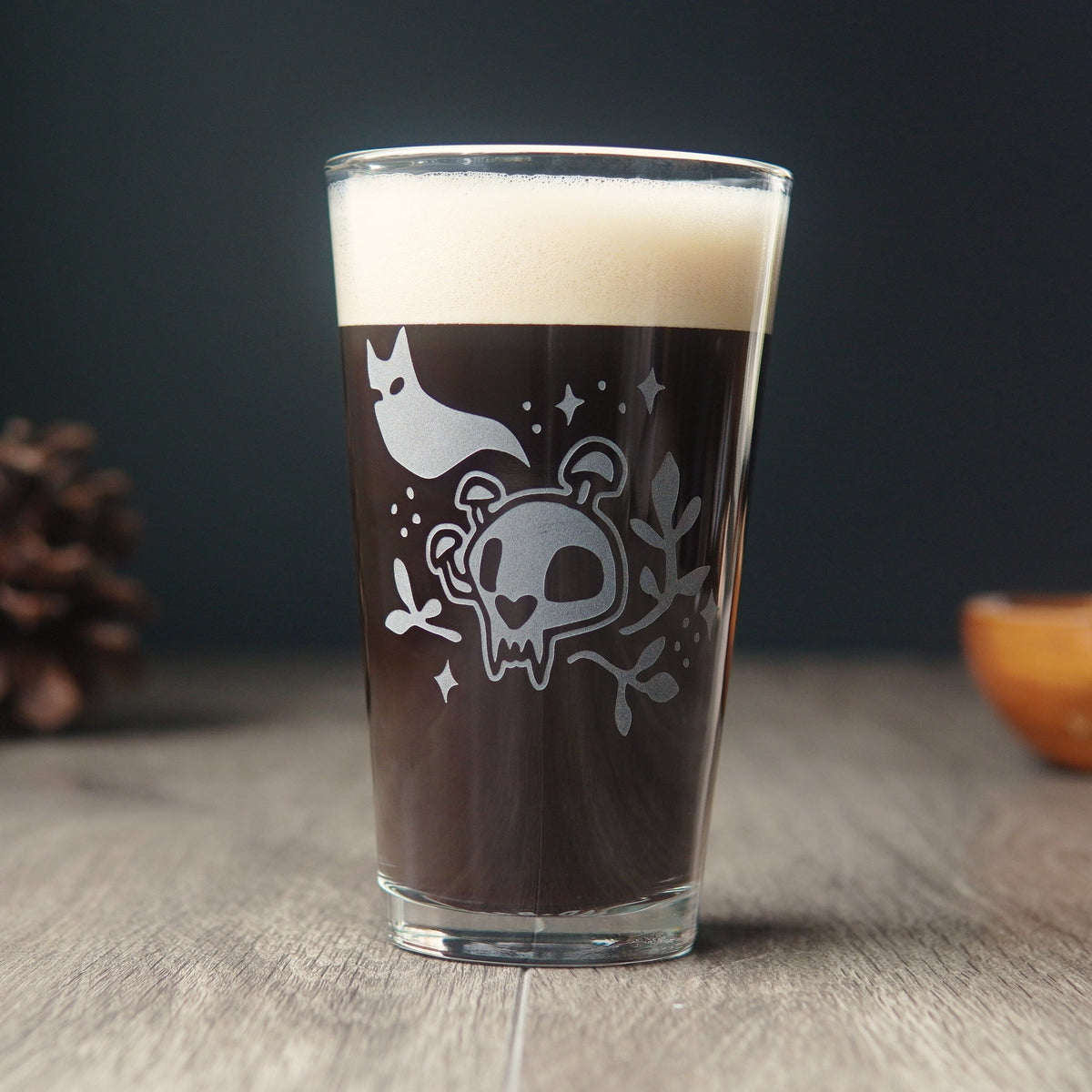 Haunted Skull Pint Glass