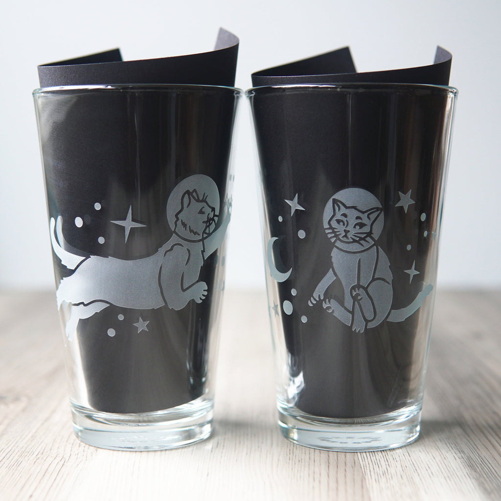 Astronaut Cat Beer Pint Glass