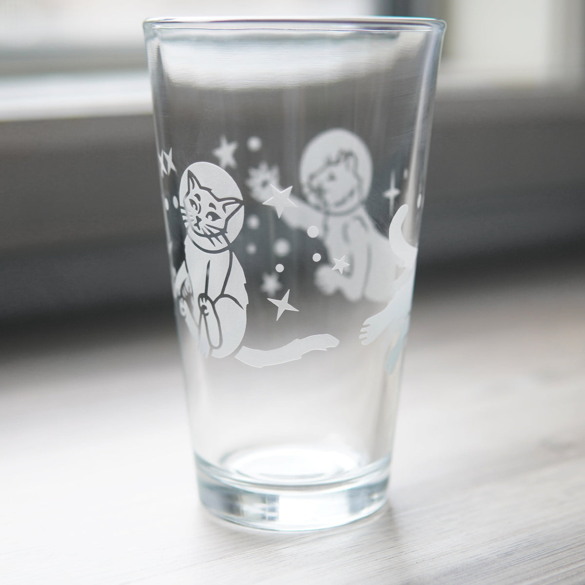 Astronaut Cat Beer Pint Glass