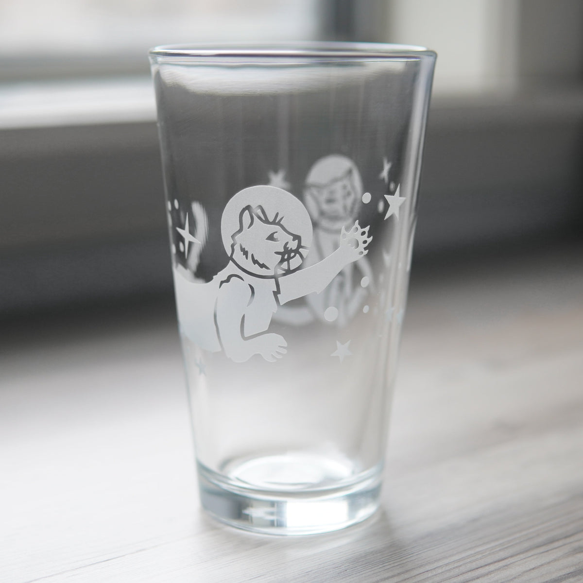 Astronaut Cat Beer Pint Glass