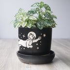 Space Cats Farmhouse Planter with Saucer
